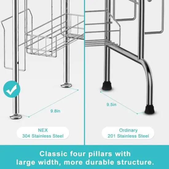 Silver Stainless Steel Adjustable Dish Racks {6}