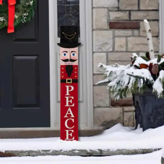 Glitzhome&reg; 42" Nutcracker Wooden Porch Sign {4}