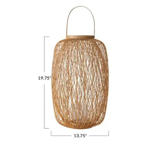 Hello Honey&reg; 20" Decorative Bamboo Hand-Woven Lantern Candle Holder {4}