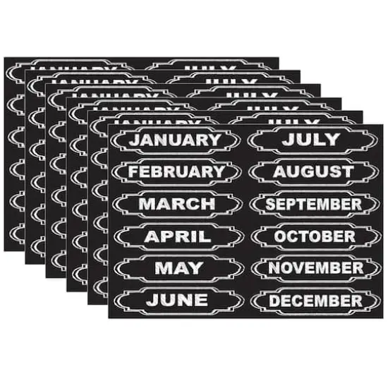 Ashley Productions Chalkboard Calendar Months Magnets, 6 Packs of 12 {1}