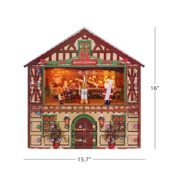 16" Animated & Musical Santa's Workshop Advent Calendar {4}