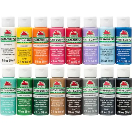 Apple Barrel® Satin Acrylic Craft Paint 16 Color Set {1}