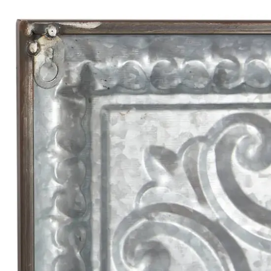 36" Gray Metal Rustic Floral Wall D&eacute;cor {8}