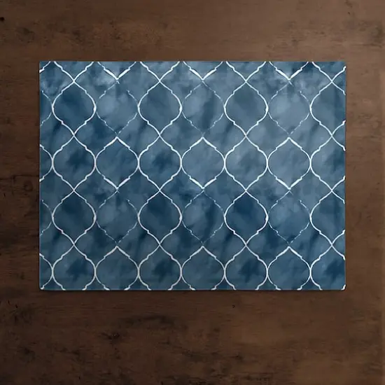 Blue Ogee Pattern 18" x 14" Cotton Twill Placemat {3}