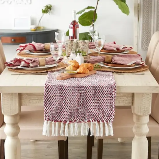 DII&reg; 72" Woven Table Runner Barn Red {6}