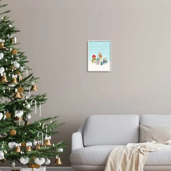 Stupell Industries Winter Snowmen Christmas Tree Framed Giclee Art White {3}