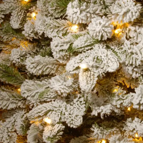 9ft. Pre-Lit Feel Real&reg; Snowy Everest Fir Medium Artificial Christmas Tree, Clear Lights {4}