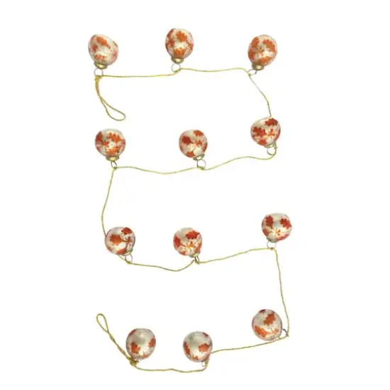 Hello Honey&reg; 6ft. Silver & Coral Etched Mercury Glass Ball Ornament Garland with Gold Cord {1}