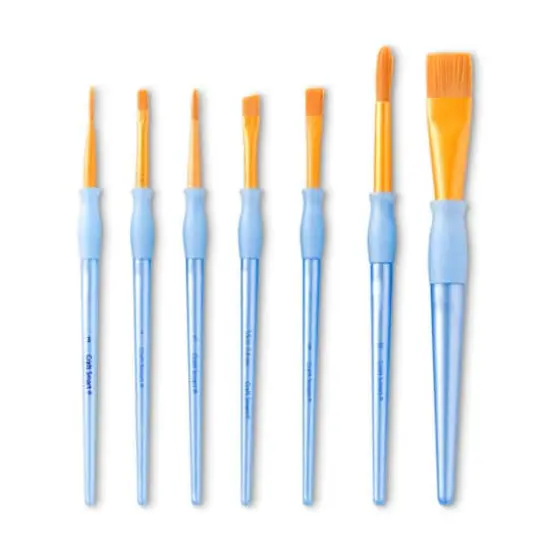 Golden Taklon Flat 7 Piece Brush Set by Craft Smart&reg; {1}