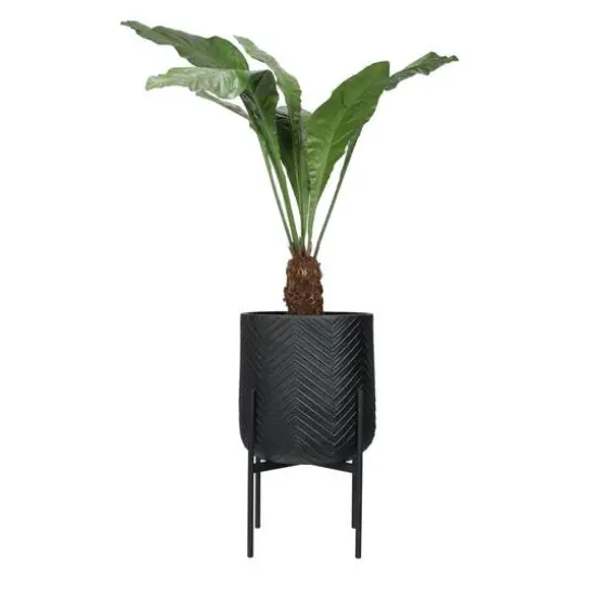 Hello Honey&reg; 25.5" Black Metal Planter with Stand {7}