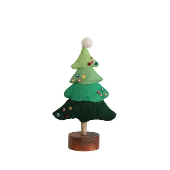 Hello Honey&reg; 10" Green Wool Felt Tree with Beads {1}