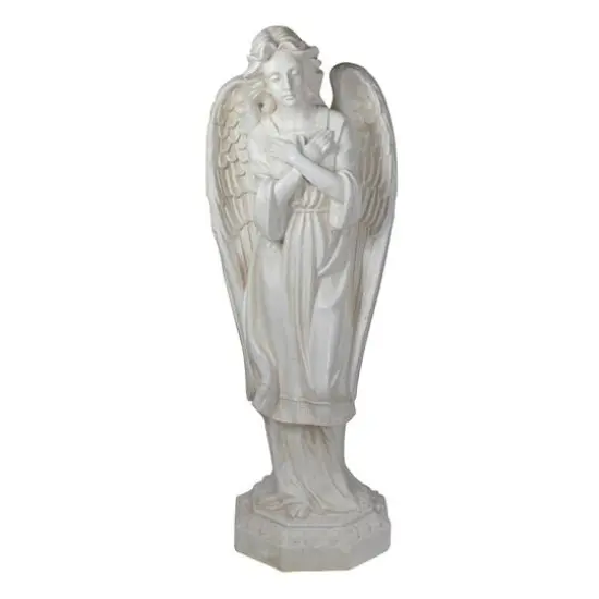 30" Ivory Angel with Arms Folded Outdoor Garden Statue {1}
