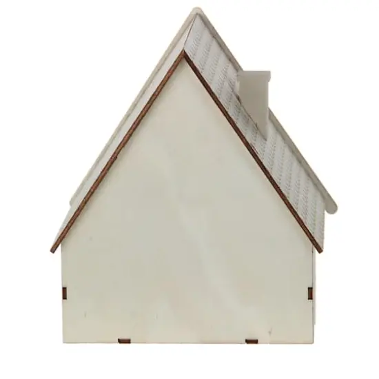 6" Unfinished Winter A-Frame House DIY LED Wood Décor by Make Market® {6}