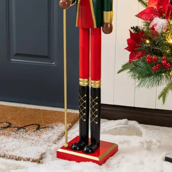 Glitzhome&reg; 42"H Wooden Christmas African American King Nutcracker {6}