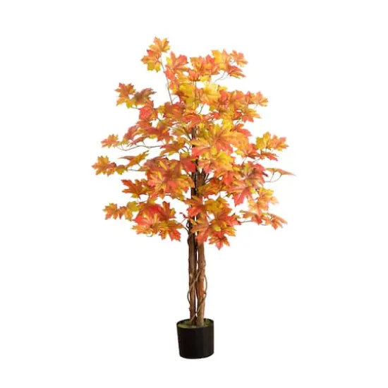 4ft. Deluxe Potted Artificial Autumn Maple Tree {1}