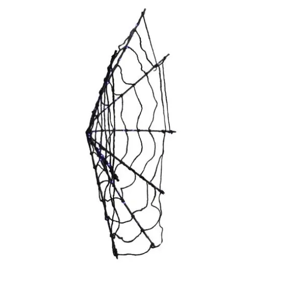 16" Lighted Purple LED Spiderweb Halloween Decoration {3}