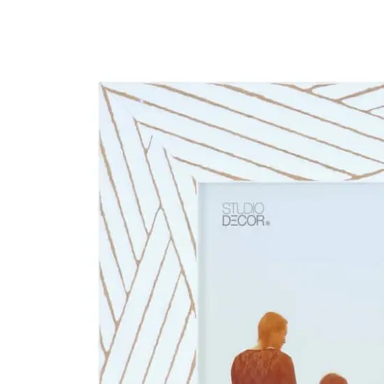 Expressions&trade; 5" x 7" White with Brown Lines Frame by Studio D&eacute;cor&reg; {8}