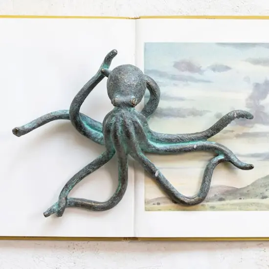 Hello Honey&reg; 12.5" Teal Verdigris Octopus Tabletop D&eacute;cor {3}
