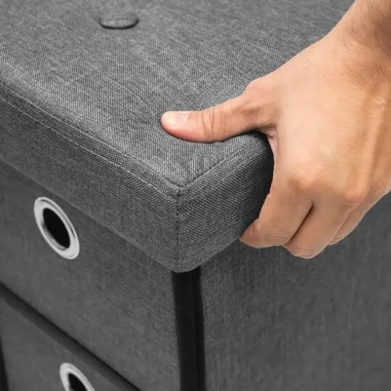 Sorbus 30" Gray Folding Bench with Drawers & Lid {6}