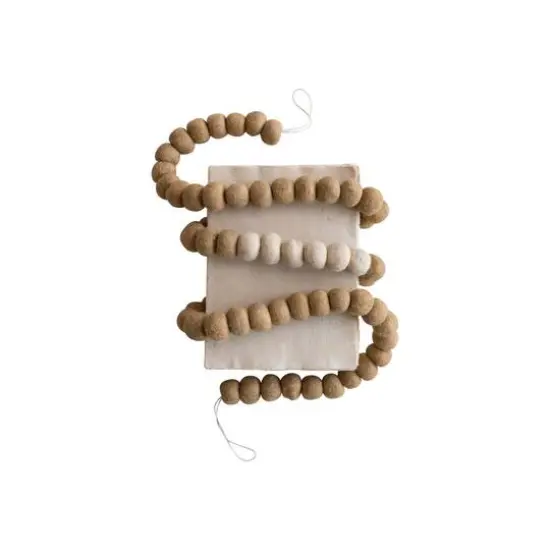 Hello Honey&reg; 6ft. Handmade Wool Felt Ball Garland Brown/Cream {6}