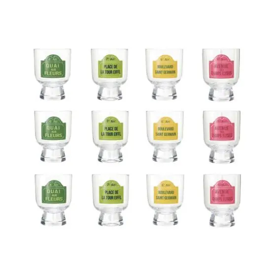 Hello Honey&reg; 10oz. Parisian Street Sign Footed Drinking Glass, 12ct. {1}