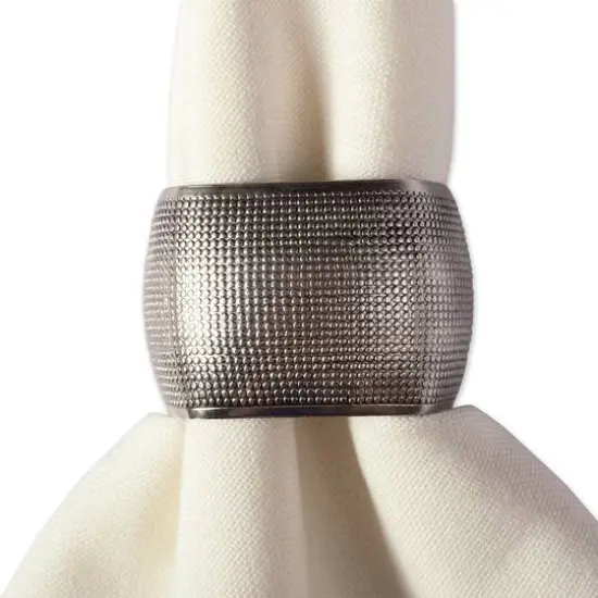 DII&reg; Silver Textured Square Napkin Rings, 6ct. {6}