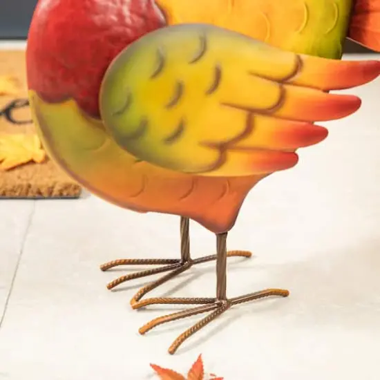 Glitzhome&reg; 21.5" Thanksgiving Metal Turkey Porch D&eacute;cor {6}