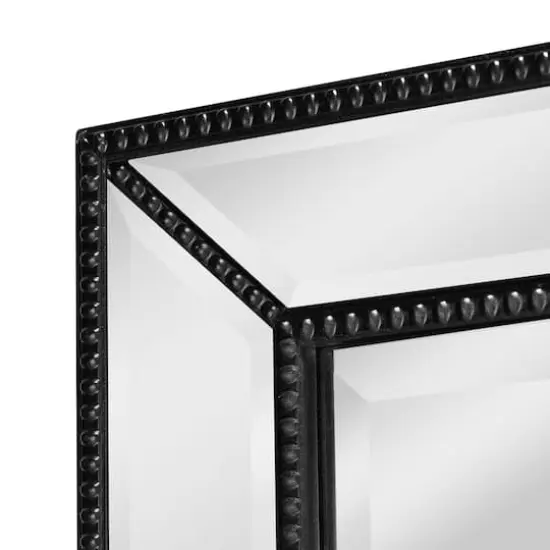 Head West Black Metro Beaded Glass Framed Vanity Mirror - 32" x 20" {4}
