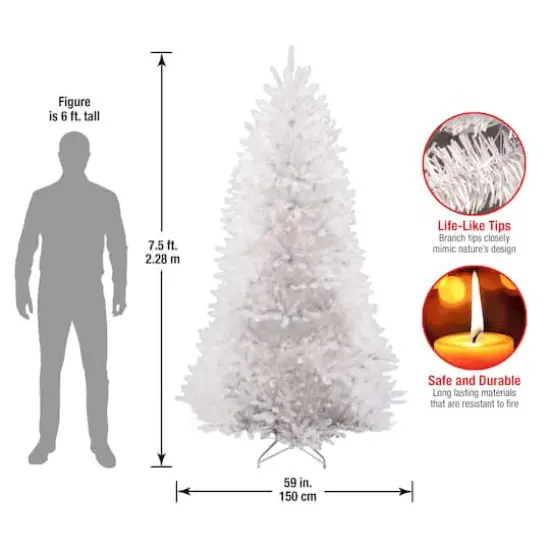 7.5ft. Unlit Dunhill&reg; White Fir Artificial Christmas Tree {6}