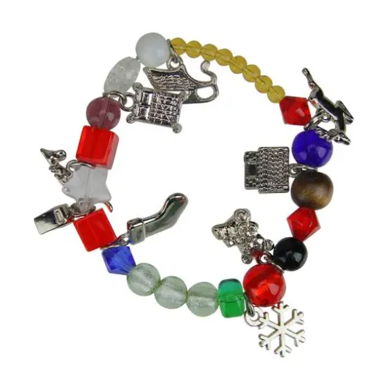7.5" The Night Before Christmas Adjustable Beaded Bracelet {1}