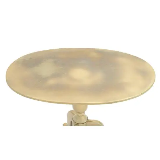 21" Gold Aluminum Traditional Accent Table {4}