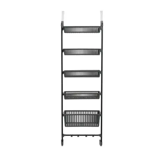 Household Essentials Over the Door Basket Storage Rack Gray {10}