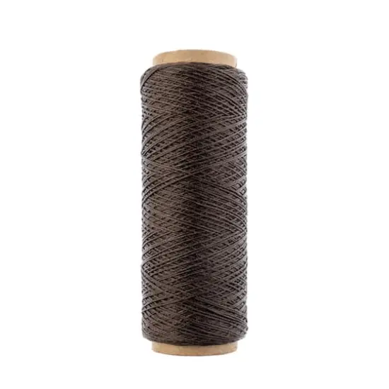 Gudebrod 0.015" 3 Ply Waxed Thread, 500ft. Dark Beige {3}