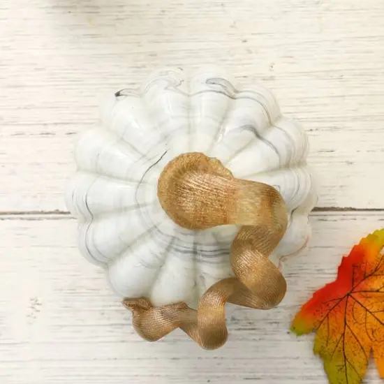 Glitzhome&reg; Small Marble Glass Pumpkin, Gray {12}