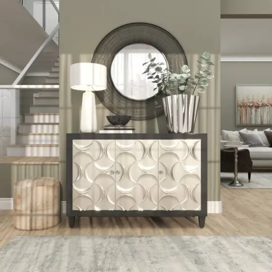 15" Silver Stainless Steel Vase with Zig Zag Edging {16}