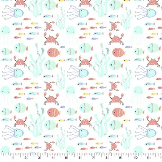 Springs Creative Mermaid Fun Down Under Cotton Fabric {1}