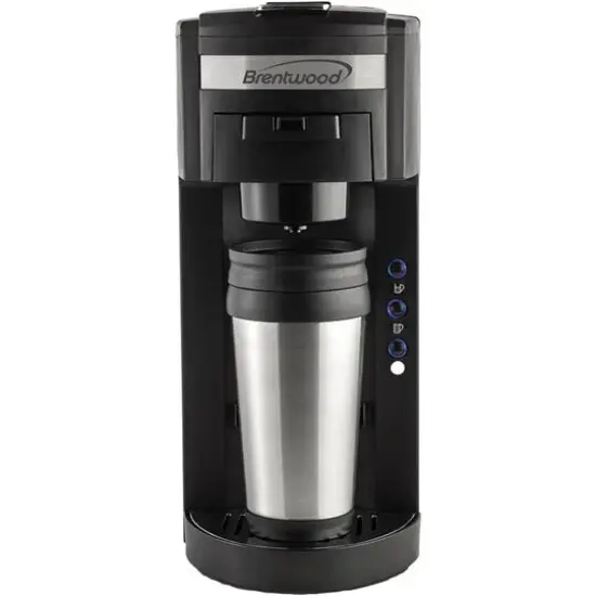 Brentwood Black Single-Serve Coffee Maker with Travel Mug {3}
