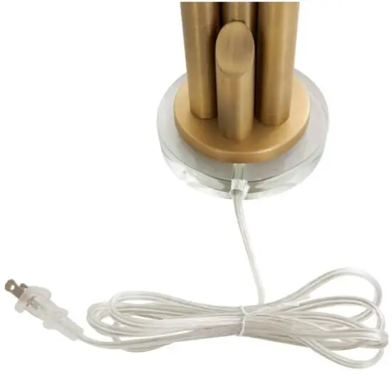 2ft. Gold Metal Abstract Tiered Pillar Accent Lamp with Glass Base {10}