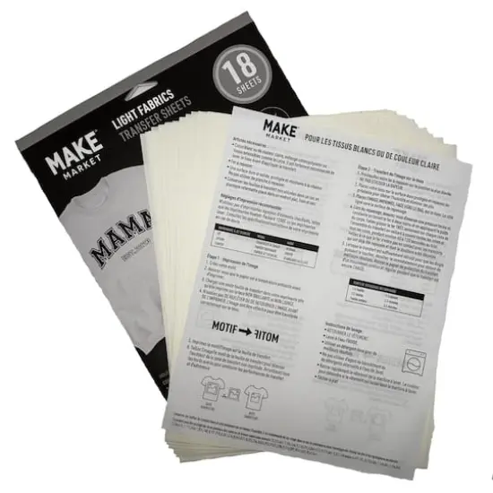 8.5" x 11" Light Fabric Transfer Sheets, 18ct. by Make Market&reg; {3}