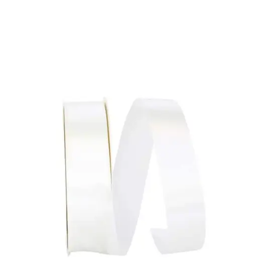 JAM Paper 3/8" x 100yd. Single Face Satin Allure Ribbon White {1}