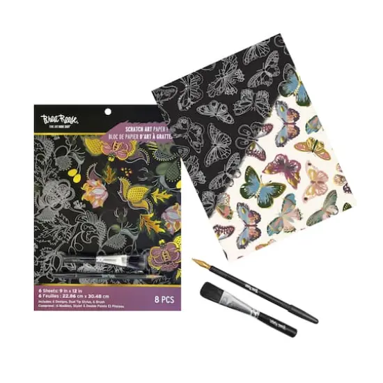 Brea Reese&trade; 9" x 12" Fall Icons Scratch Art Paper Pad {4}