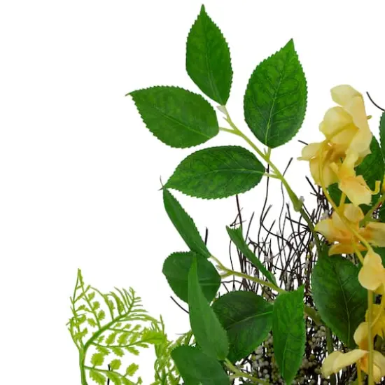 20" Orange & Yellow Ranunculus & Rose Floral Spring Wreath {5}