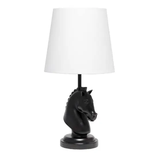 Simple Designs Chess Horse Table Lamp Black {11}