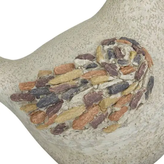 12" Gray Stone Farmhouse Bird Garden Sculpture Set {5}