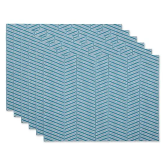 DII&reg; Textured Twill Weave Placemats, 6ct. Storm Blue {1}