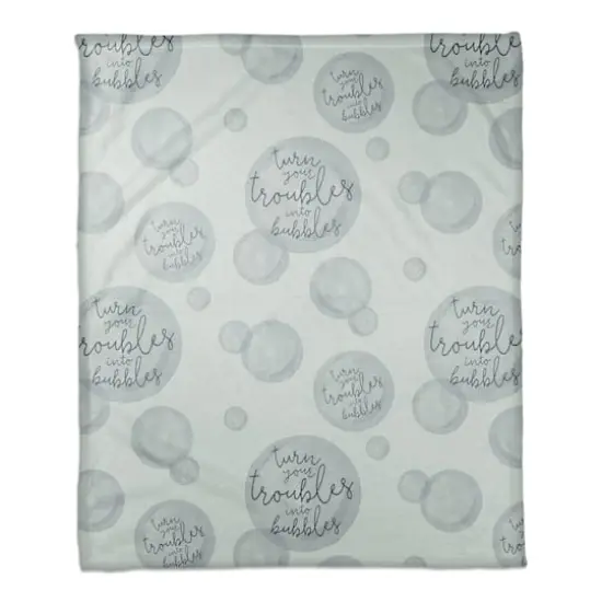 Turn Your Troubles Into Bubbles Coral Fleece Blanket Blue {1}