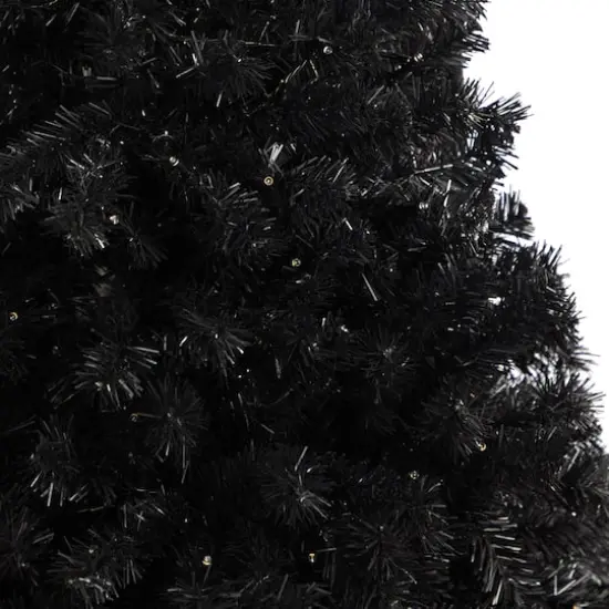 4ft. Pre-Lit Black Artificial Christmas Tree, Clear LED Lights {6}
