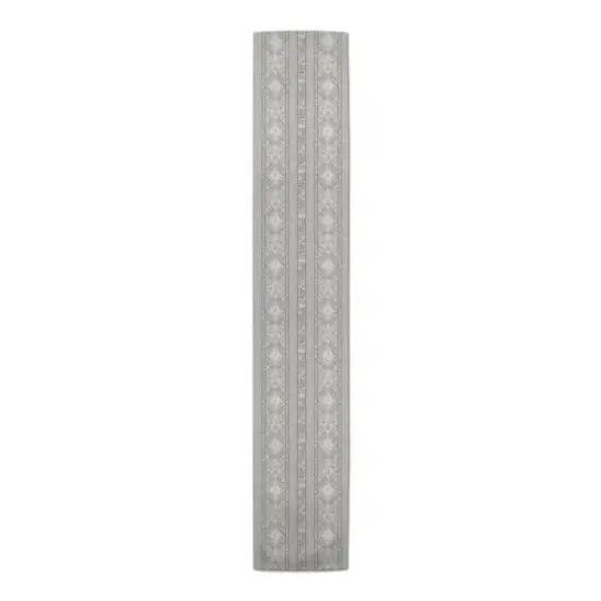 Dotted Boho Pattern Indoor/Outdoor Table Runner Gray {1}