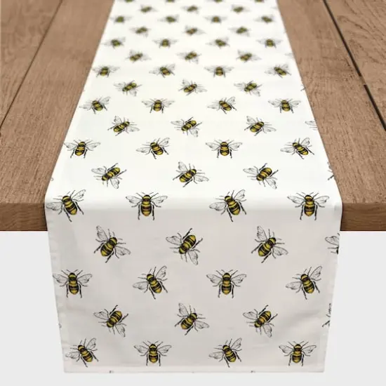 Bee Pattern 16" x 90" Cotton Twill Runner {1}