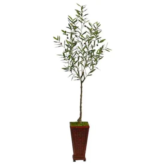 6ft. Olive Artificial Tree in Decorative Planter {1}